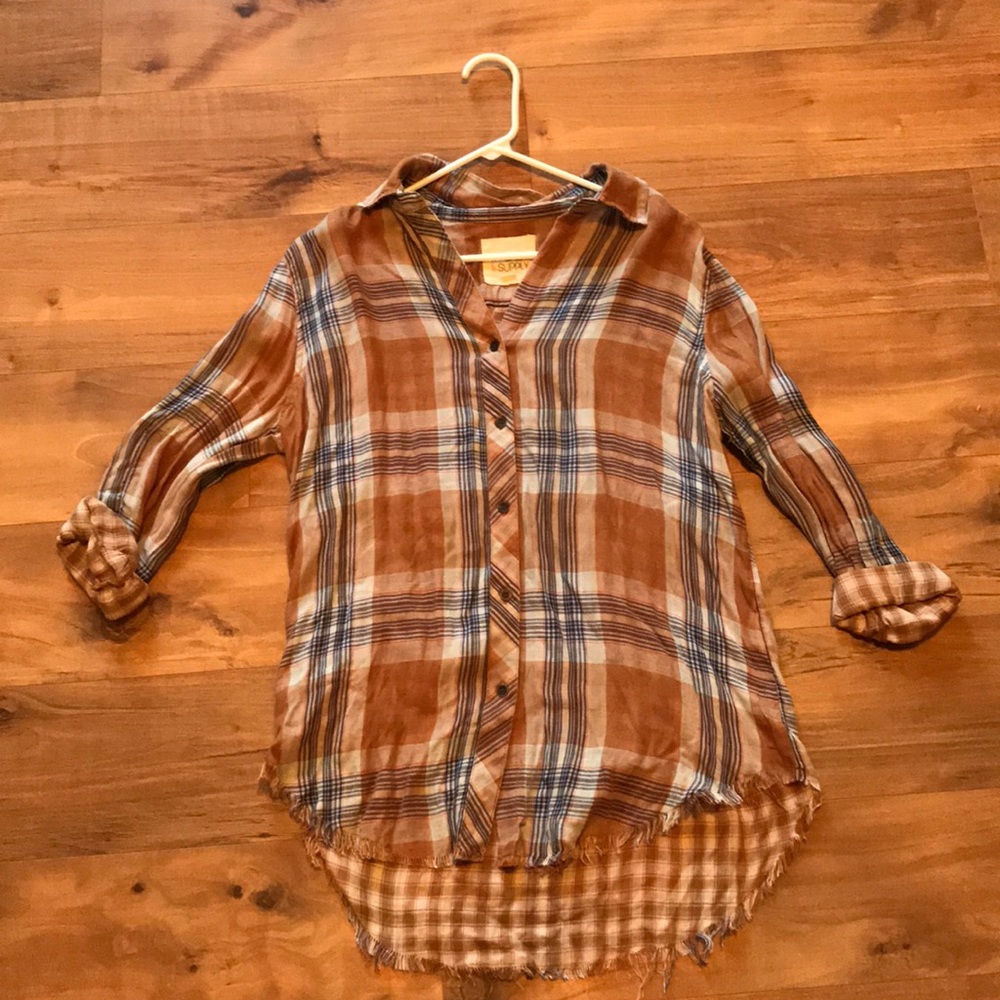 Plaid Button-up Top